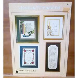Cross Stitcher Booklet of Patterns for Special Occasions Three Designs 1985